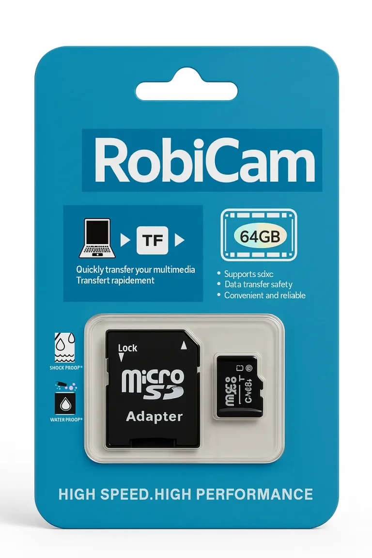 RobiCam MicroSD 64GB – Card de memorie profesional pentru camere de supraveghere