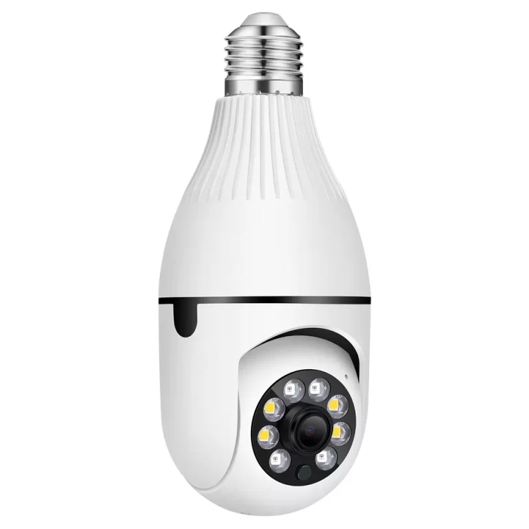 Camera de Supraveghere IP 360° WI-FI, ICSEE , tip Bec, 2K HD, Senzor miscare, 3MP, Distanta de vedere pe timp de noapte in infrarosu 20M, Viziune Nocturna Vorbire in doua directii, Alb