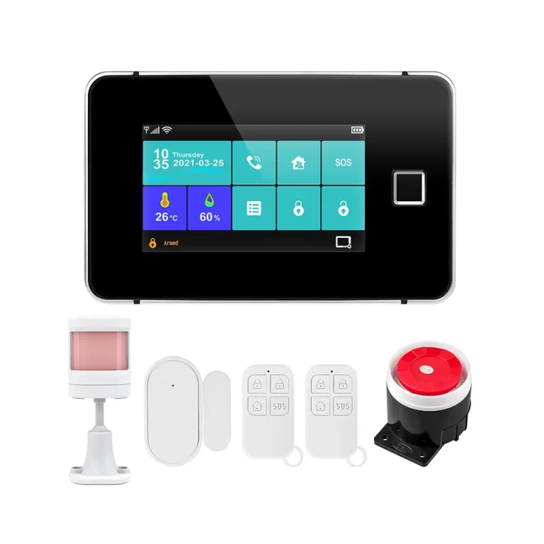 Sistem de securitate cu alarma ROBICAM AK502, Set, WiFi + 4G, RF 433MHz, TFT, 500 mAh, Touch Screen, Alb