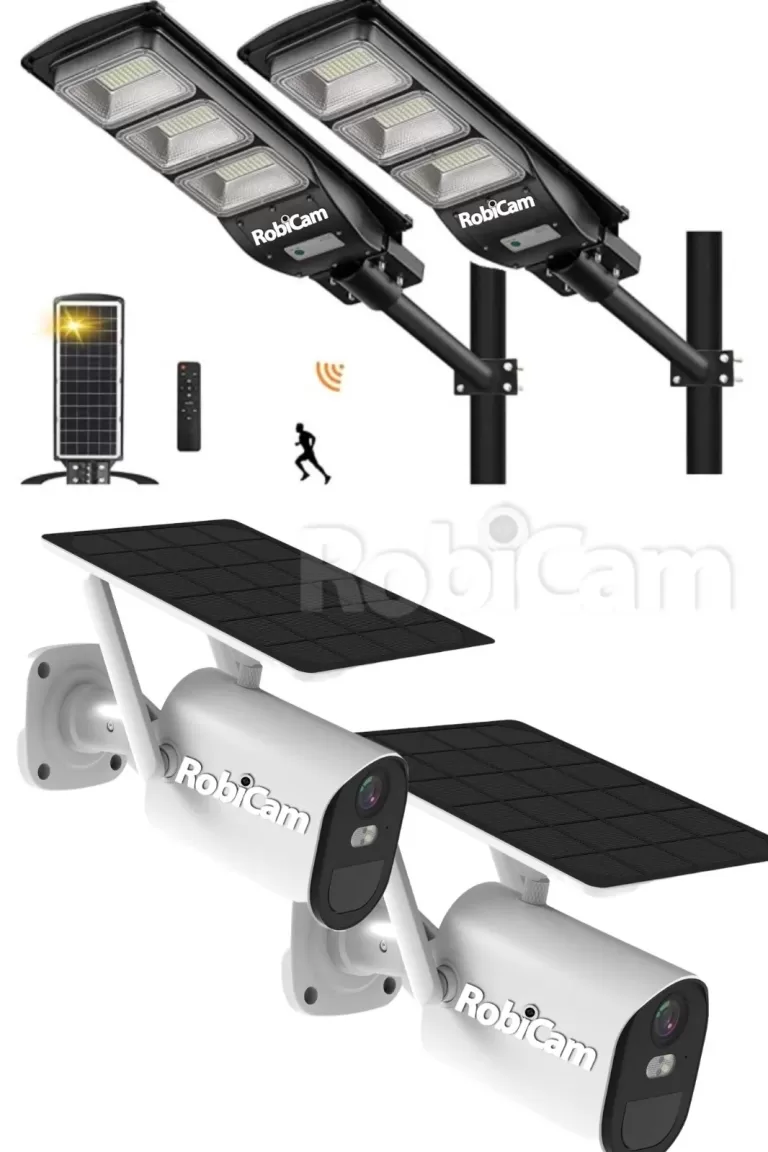 2 camere solare bullet RobiCam BC17 Ultra Wide Angle + 2 lămpi solare 900W – RAPTOR 3