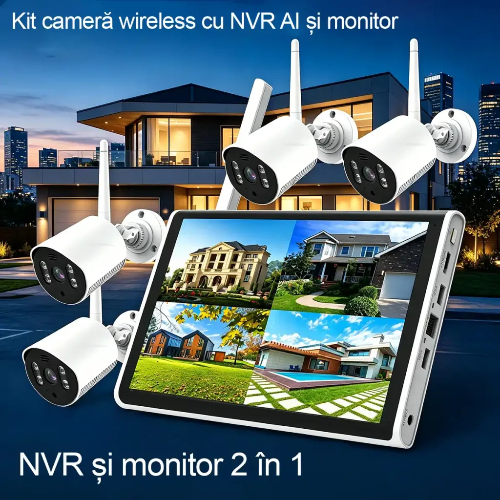 4 RobiCam WiFi cameras with 10.1″ monitor and built-in recorder
