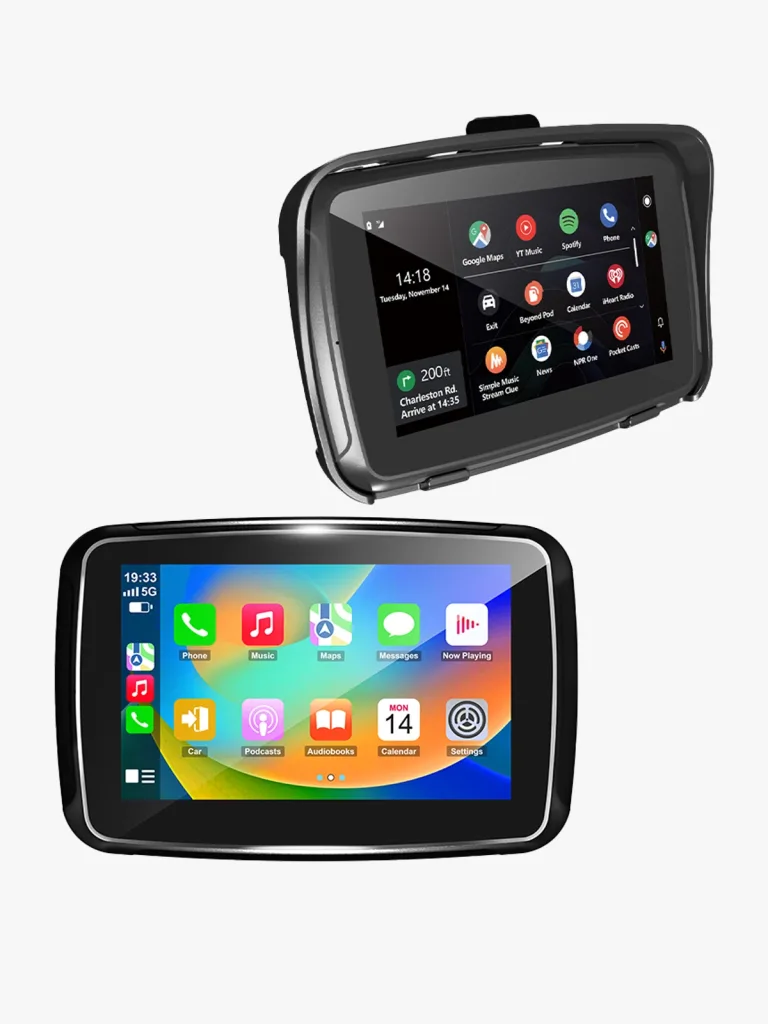 Ecran inteligent RobiCam MotoConnect P502M pentru motociclete cu CarPlay și Android Auto