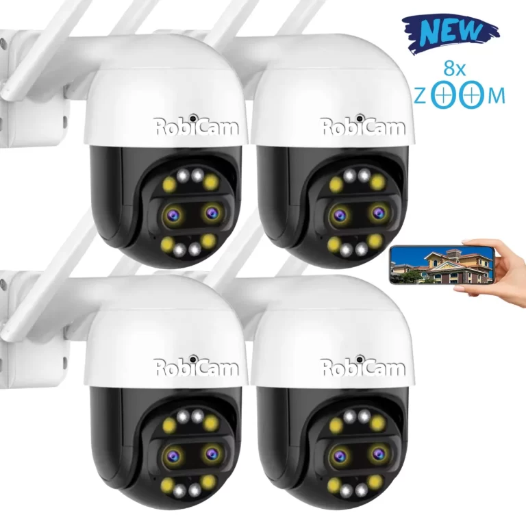 4 cameras 8X ZOOM RobiCam iCsee ULTRA HD