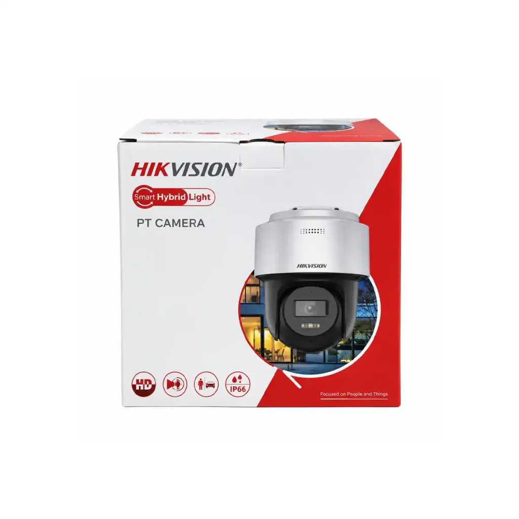 Hikvision DS-2DE2C400MWG-E (4mm) – Cameră IP PoE PT de 4MP cu lumină hibridă inteligentă, detectare umană și funcție de urmărire automată Lite