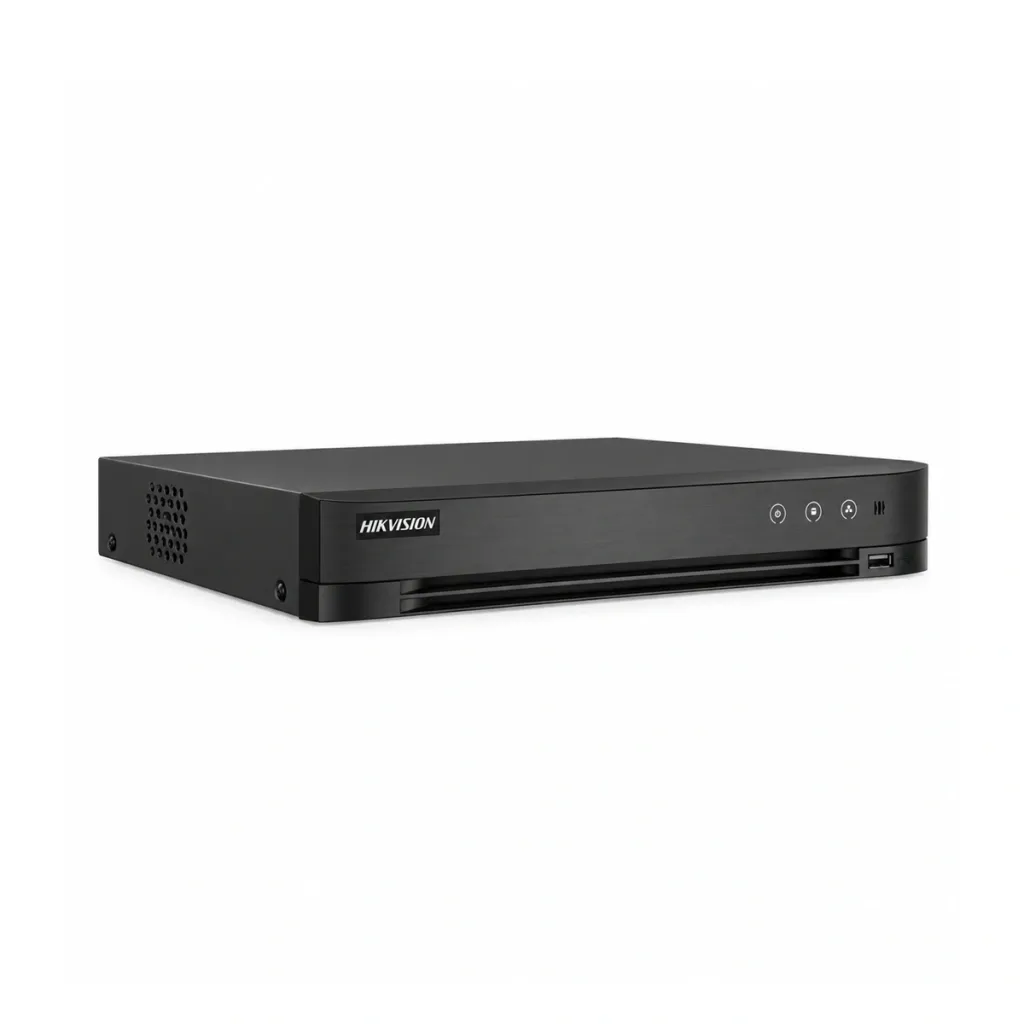 Hikvision iDS-7204HUHI-M1/XT – DVR AcuSense cu 4 canale și 8MP, cu recunoaștere facială și intrări de alarmă
