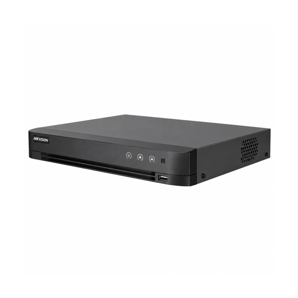 Hikvision iDS-7204HUHI-M1/XT – DVR AcuSense cu 4 canale și 8MP, cu recunoaștere facială și intrări de alarmă