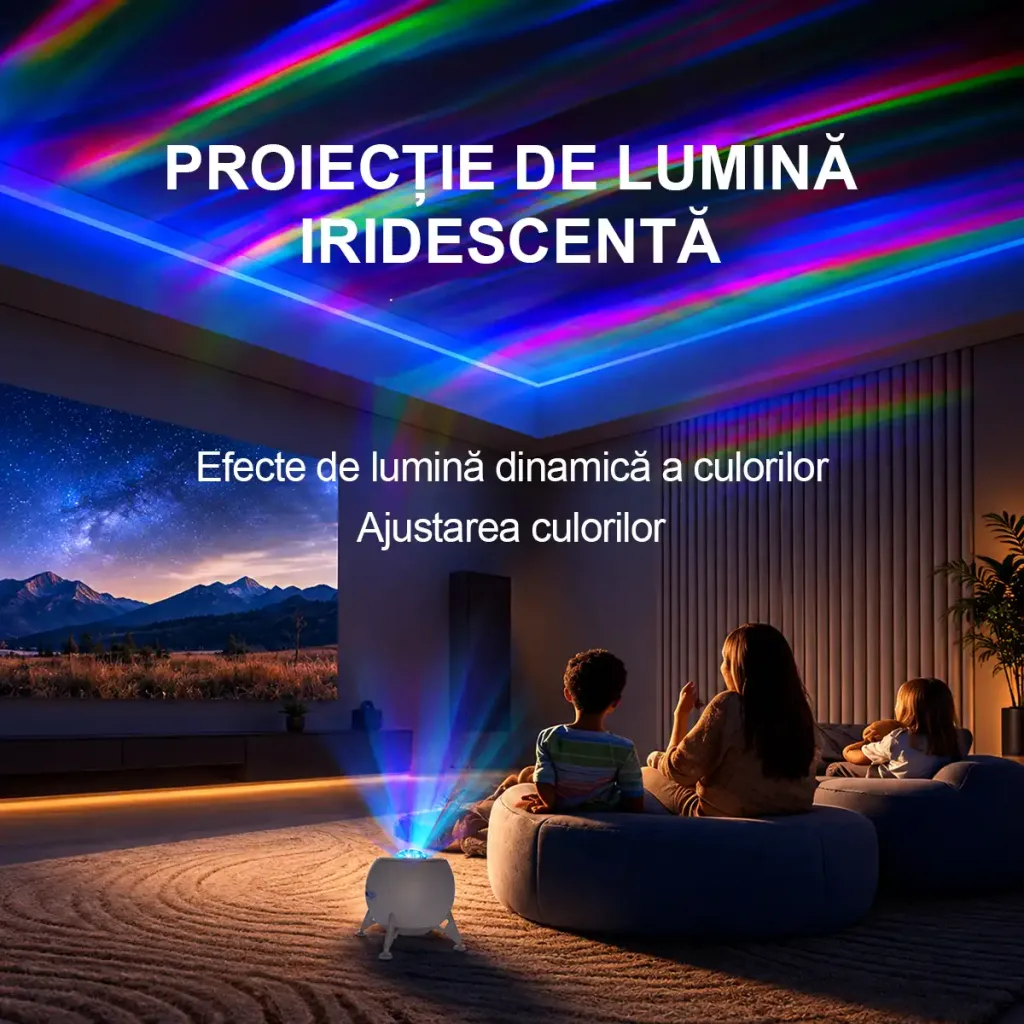 Proiector LED Galactic cu difuzor Bluetooth XO CF38 Lander Starlight – alb