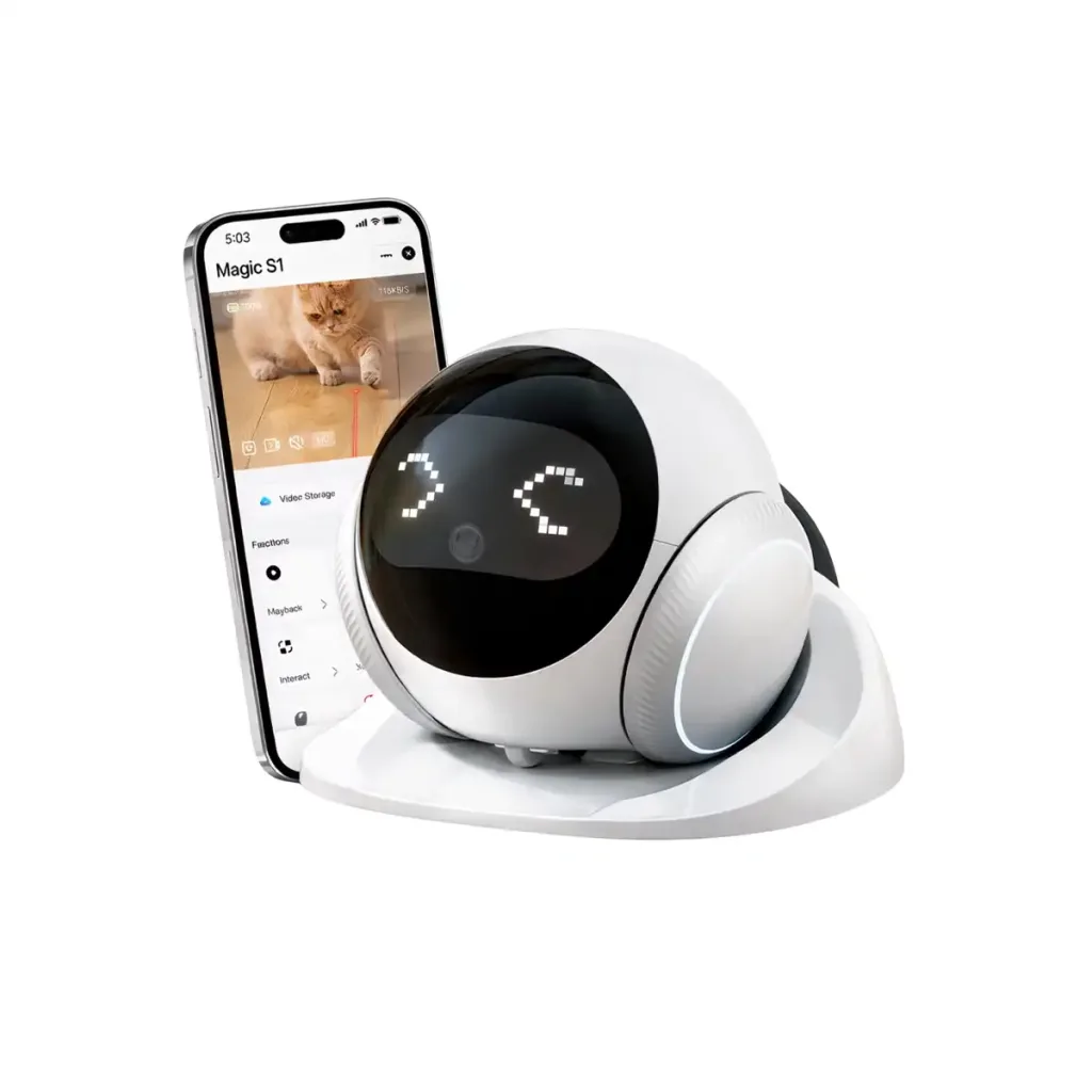 Robot mobil cu cameră Full HD pentru monitorizarea și joaca cu animalele de companie | Tuya Smart | 2600 mAh