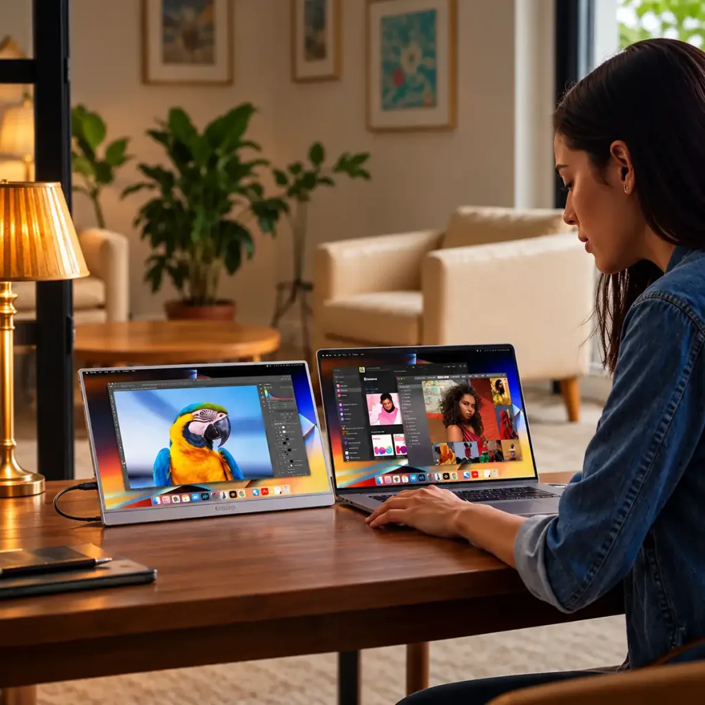 ARZOPA Z1C 16.1″ – monitor IPS Full HD portabil cu USB-C, HDMI, HDR10 și suport încorporat – Gri