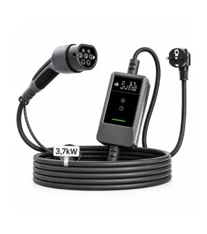 Încărcător portabil DEPOW 3,7 kW pentru vehicule electrice Tip 2, 6–16A, cablu 7 m, control prin aplicație, IP66