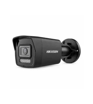 Cameră IP PoE Hikvision DS-2CD1043G2-LIU NEAGRĂ 4MP cu lumină hibridă inteligentă, detecție AI și microfon, 2.8 mm