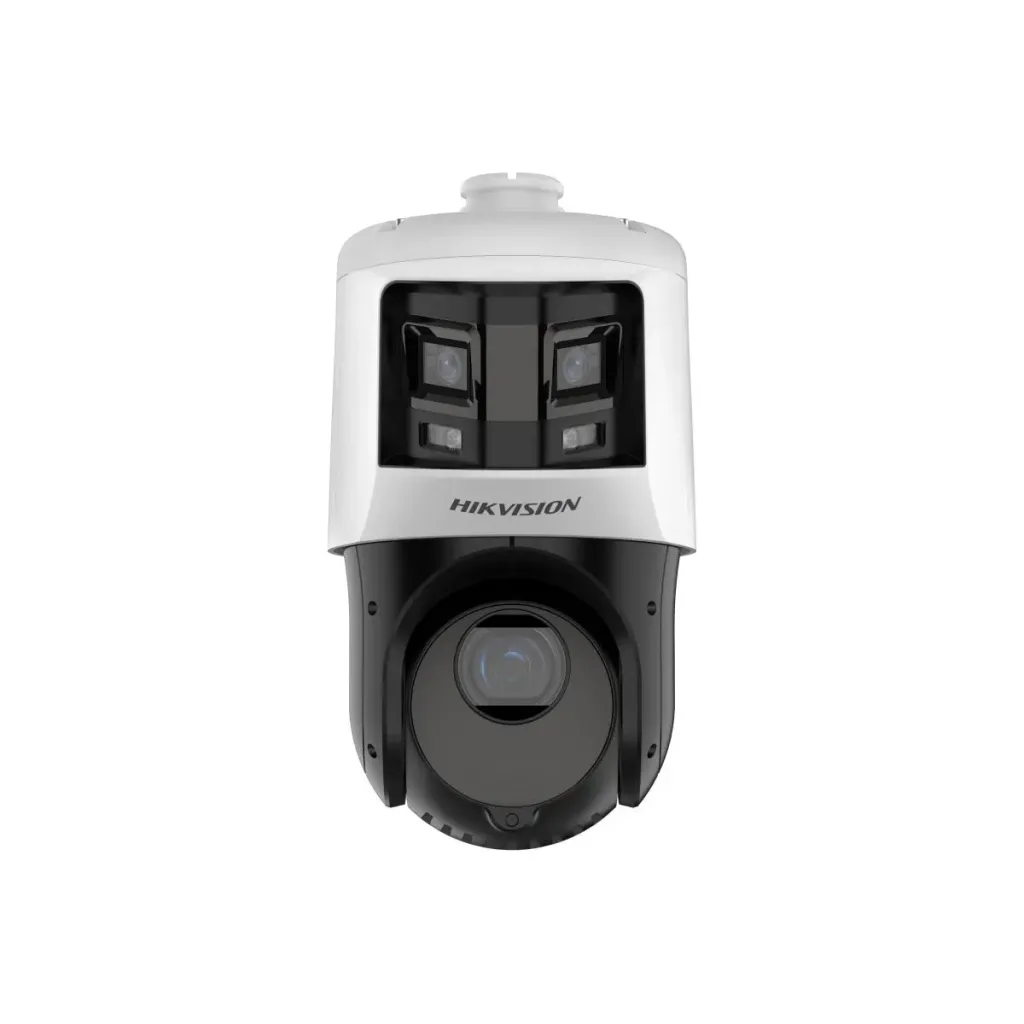 Hikvision DS-2SE4C425MWG-E/26 – Cameră IP profesională duală PTZ TandemVu 10MP (6MP+4MP), zoom optic 25x, ColorVu, DarkFighter, AcuSense AI, panoramă 180°, vedere nocturnă până la 100 m, PoE+, IP66