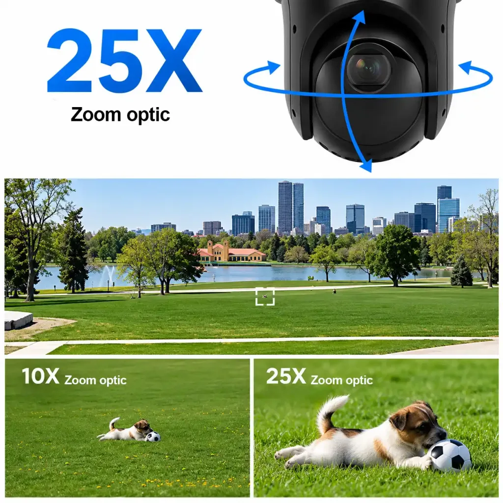 Hikvision DS-2SE4C425MWG-E/26 – Cameră IP profesională duală PTZ TandemVu 10MP (6MP+4MP), zoom optic 25x, ColorVu, DarkFighter, AcuSense AI, panoramă 180°, vedere nocturnă până la 100 m, PoE+, IP66