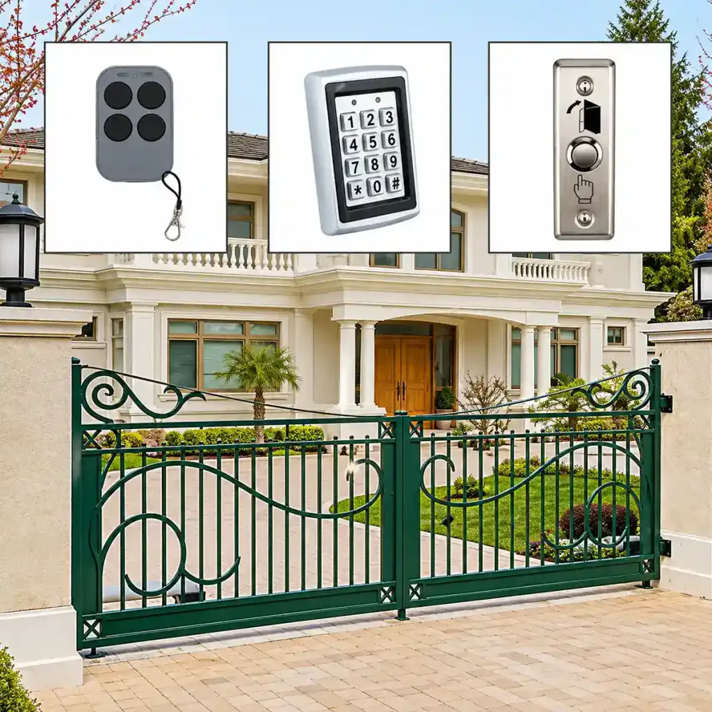 Automatizare pentru poartă cu două canate PNI MAB300 cu control Wi-Fi prin Tuya Smart - 2 motoare, telecomandă, fotocelule și închidere automată