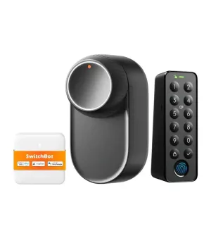 SwitchBot Lock Ultra Touch Combo EU – Încuietoare inteligentă 3 în 1 cu amprentă, tastatură tactilă și hub Mini Matter