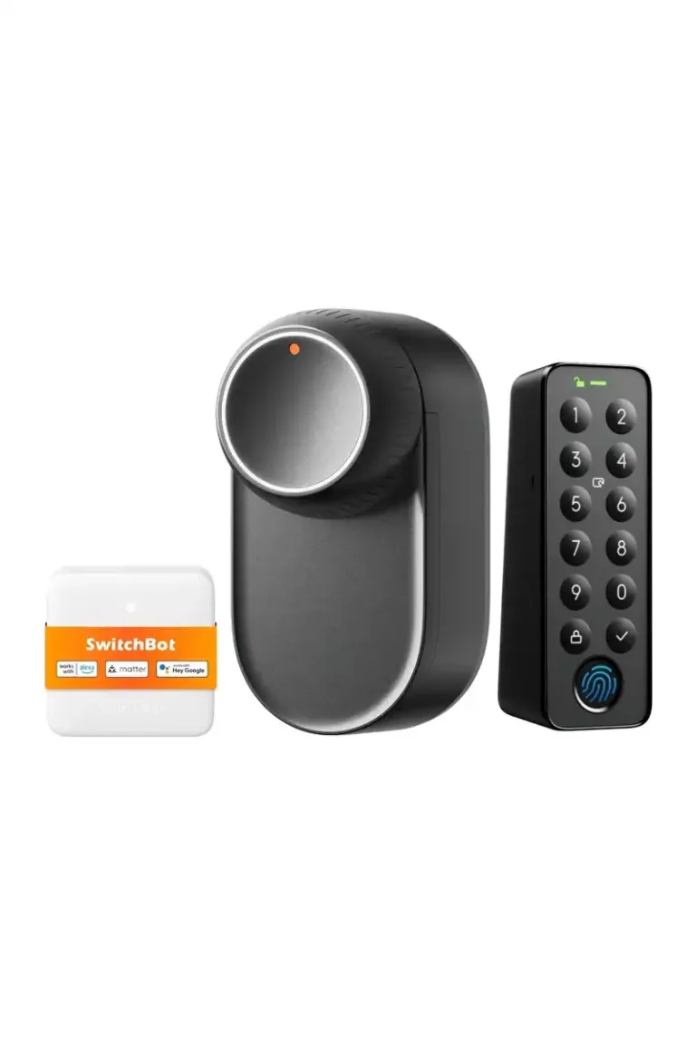 SwitchBot Lock Ultra Touch Combo EU – Încuietoare inteligentă 3 în 1 cu amprentă, tastatură tactilă și hub Mini Matter