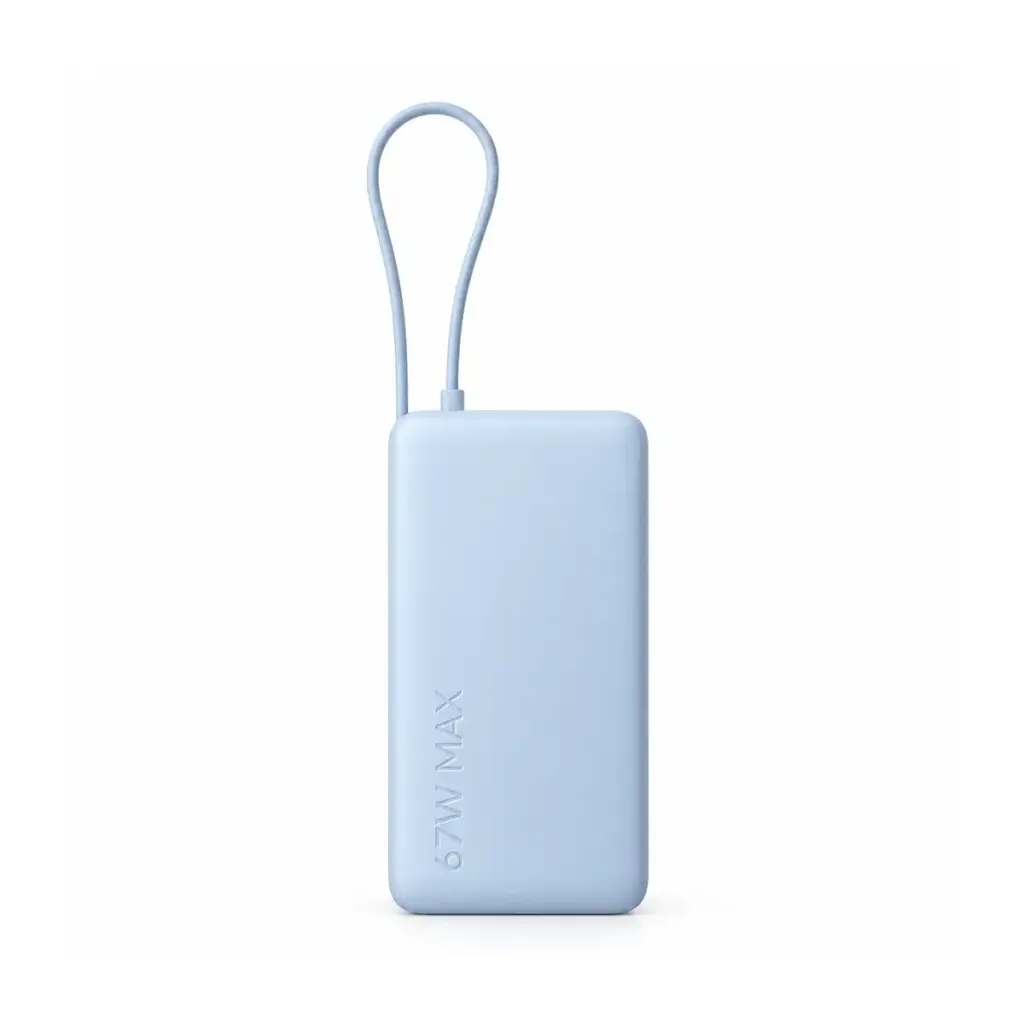 Baterie externă Xiaomi 20000mAh 67W cu cablu USB-C încorporat, afișaj, albastru