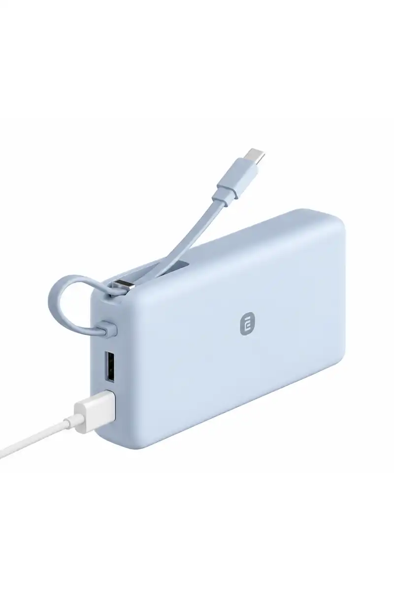Xiaomi 20000mAh 67W Integrated Cable main Baterie externă Xiaomi 20000mAh 67W cu cablu USB-C încorporat, afișaj, albastru