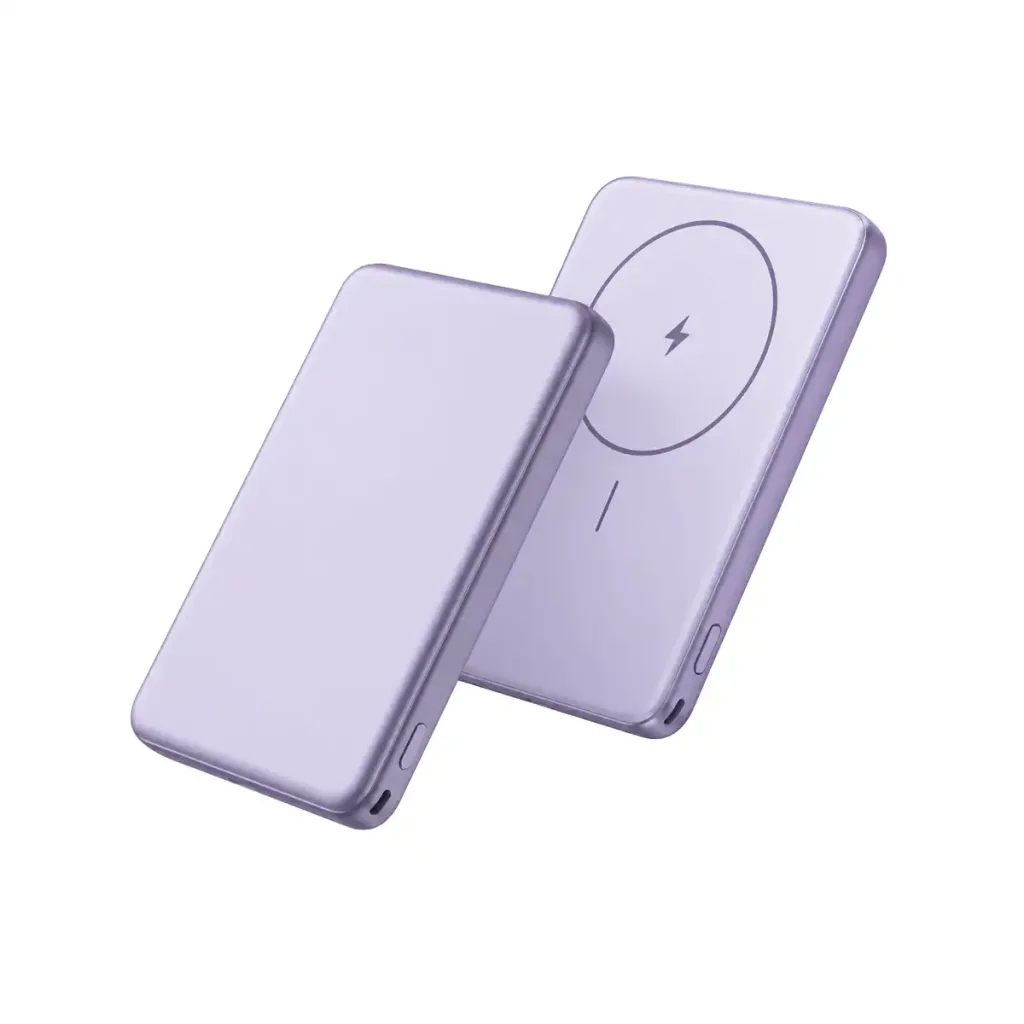 Baterie externă magnetică Xiaomi Super Slim 5000mAh, wireless 15W, USB-C 22.5W, violet