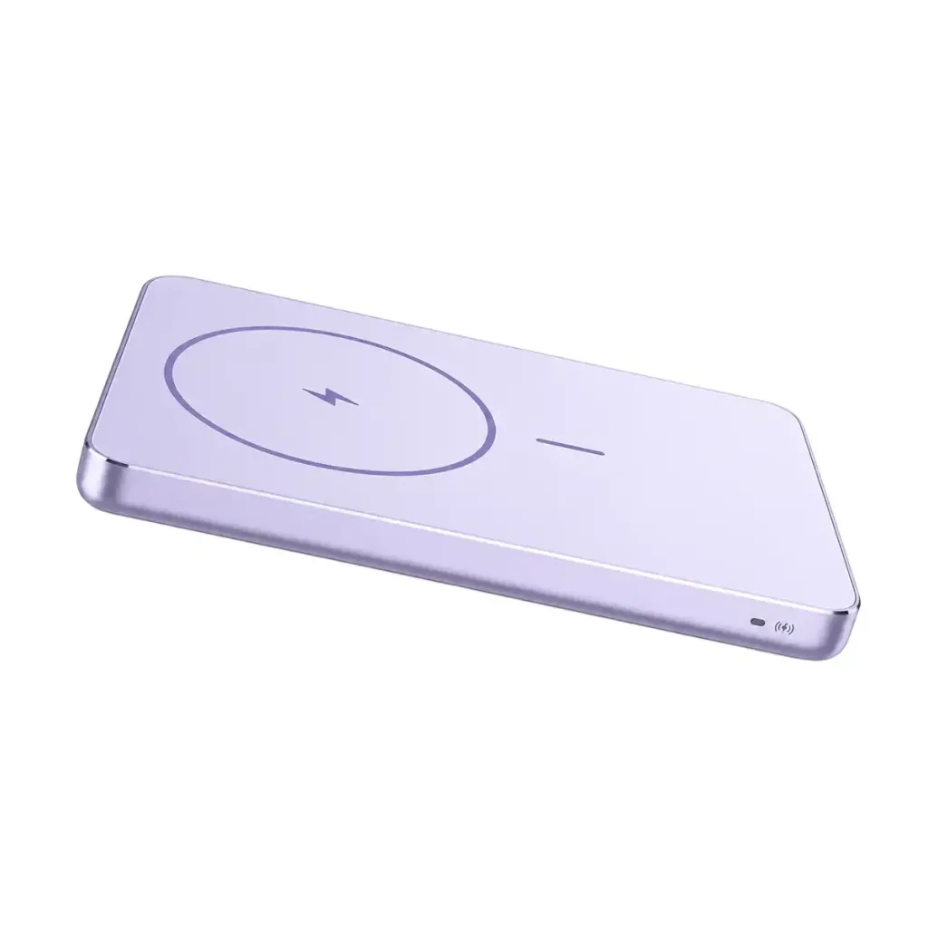 Baterie externă magnetică Xiaomi Super Slim 5000mAh, wireless 15W, USB-C 22.5W, violet