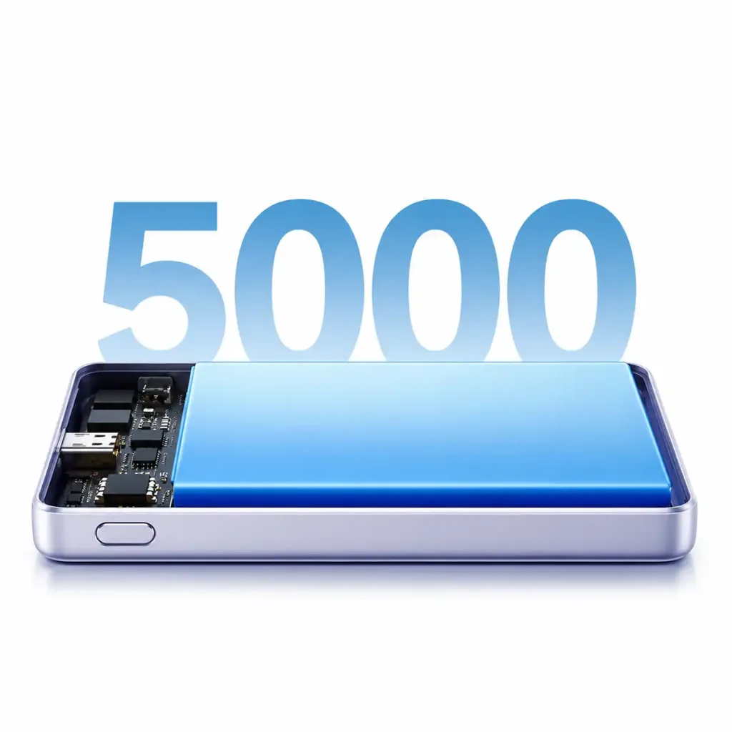 Baterie externă magnetică Xiaomi Super Slim 5000mAh, wireless 15W, USB-C 22.5W, violet